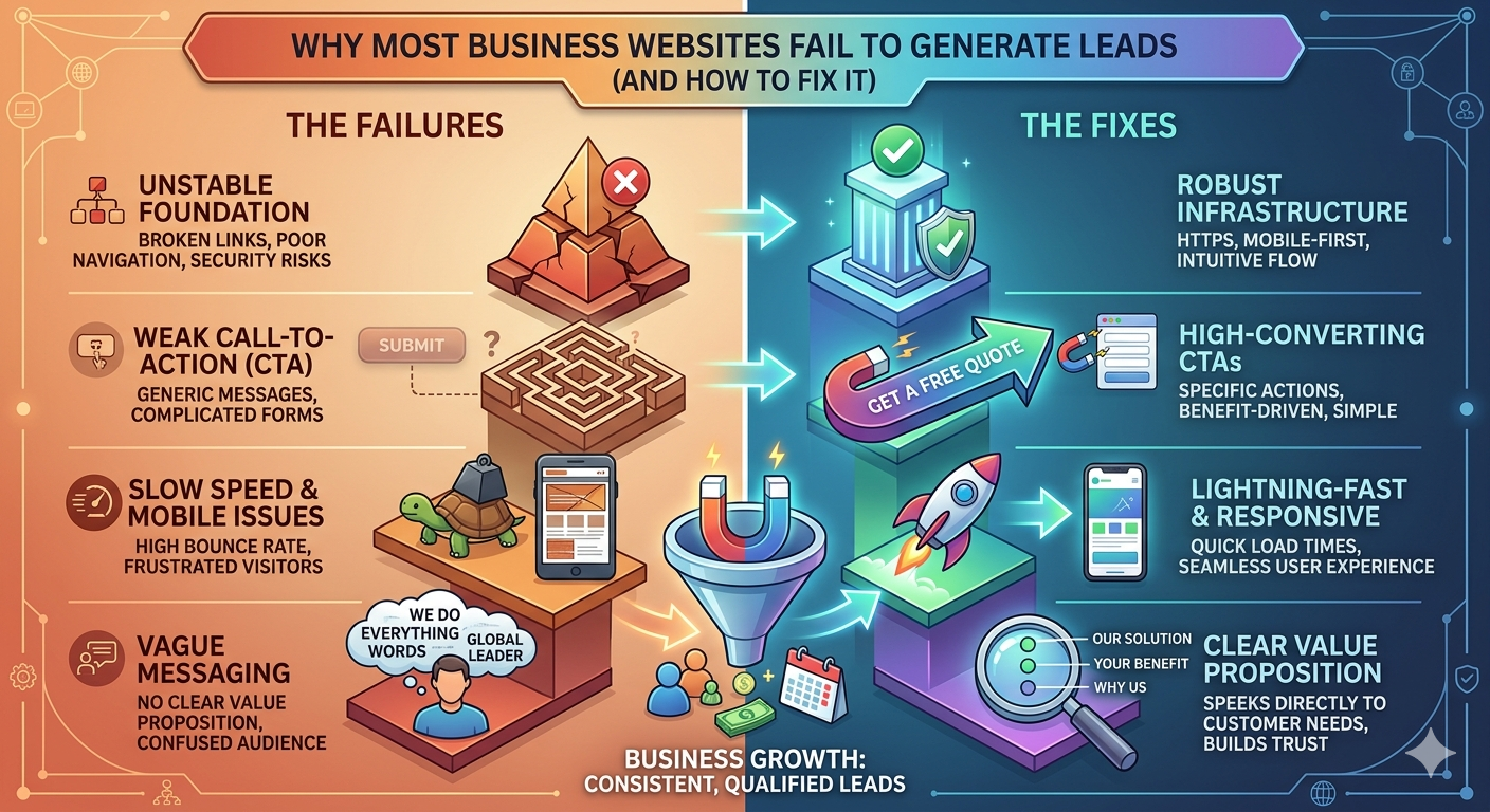 Why Most Business Websites Fail to Generate Leads (And How to Fix It)